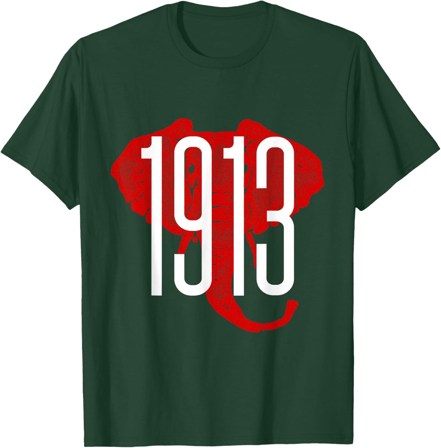 GGT 1913 Bold Elephant Background College T-Shirt - T-Shirt | Forest
