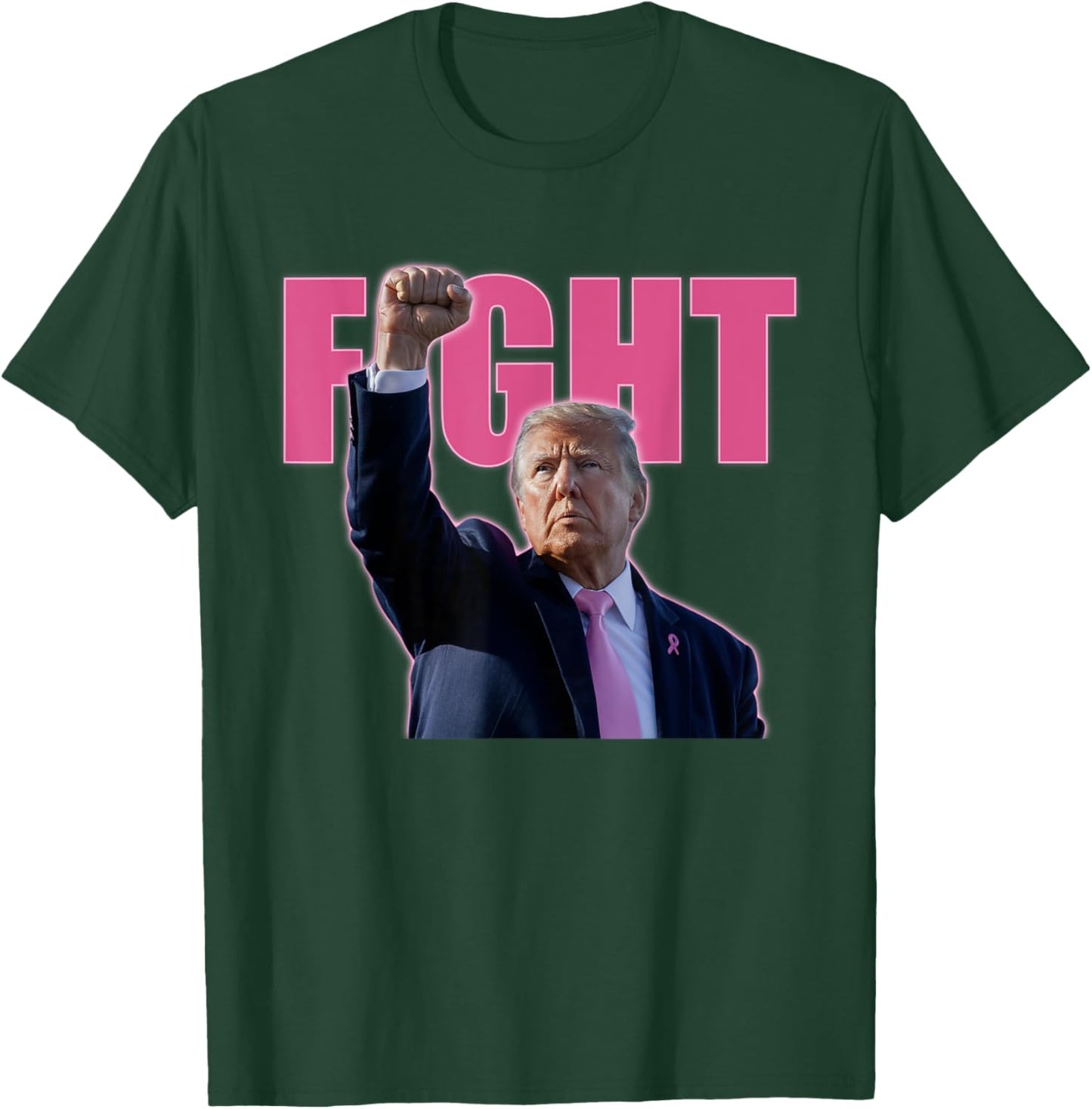 Trump Breast Cancer Awareness Survivor Fighter T-Shirt - T-Shirt | Forest
