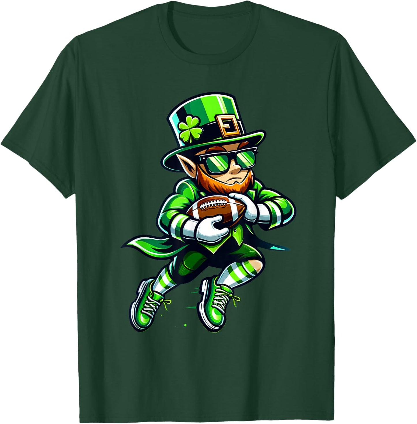 Leprechaun Playing Football St Patricks Day Sport Boys T-Shirt - T-Shirt | Forest