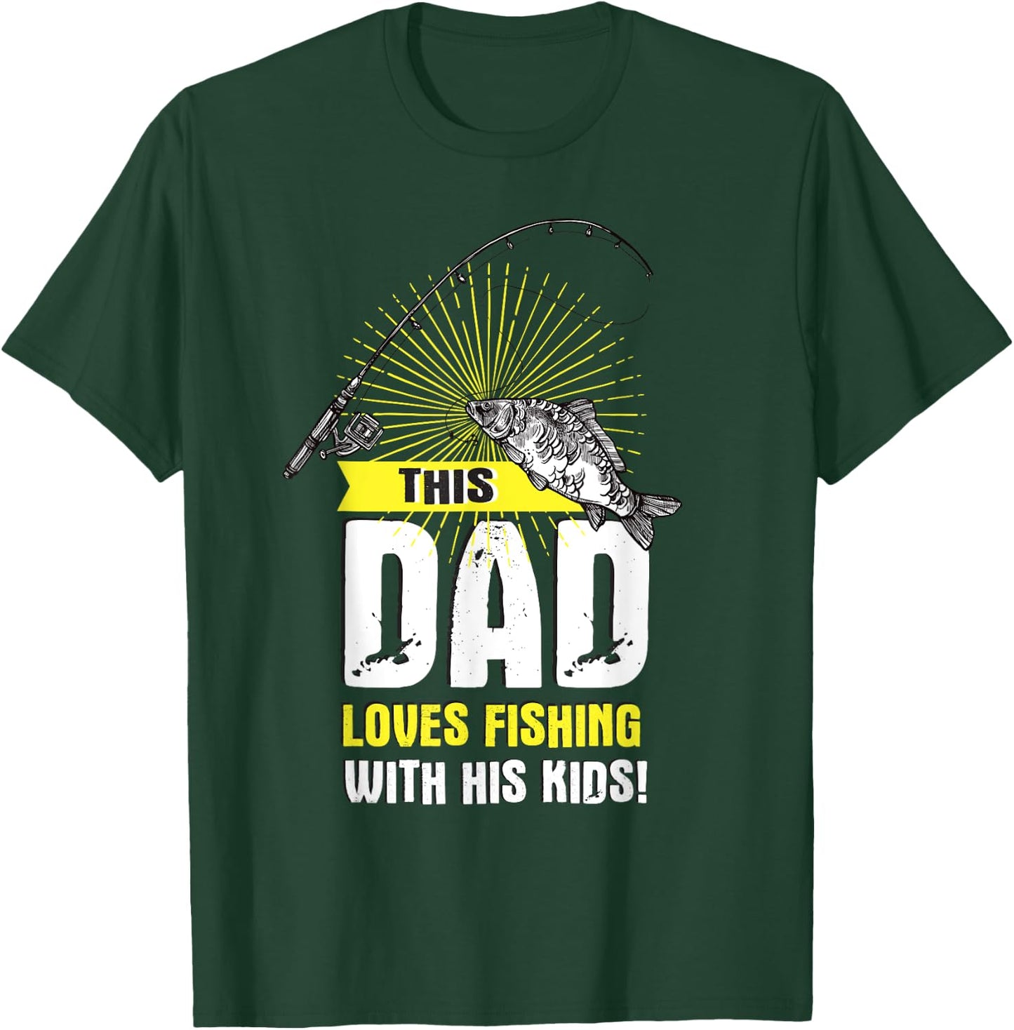This Dad Loves Fishing With His Kids Funny Father Quote T-Shirt - T-Shirt | Forest