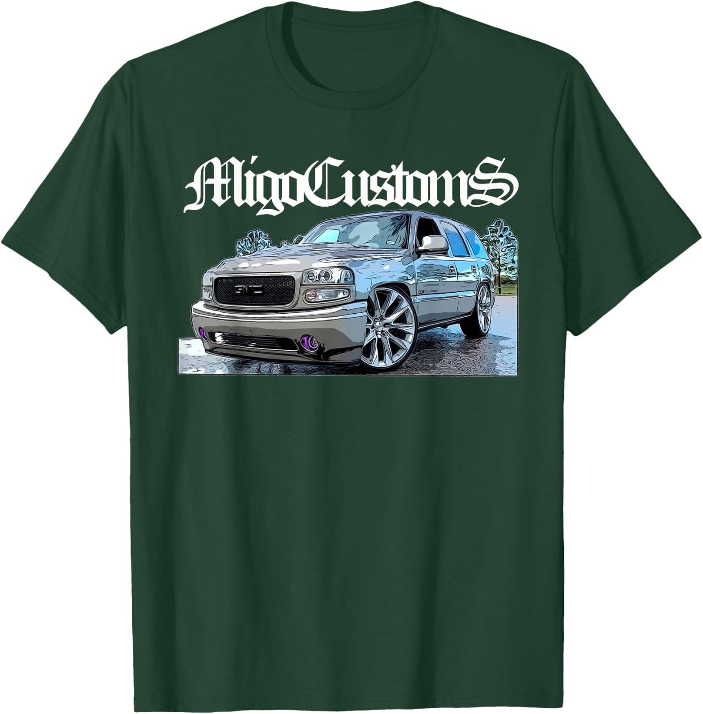 Custom Lowered Yukon, Tahoe SUV Trucks T-Shirt - T-Shirt | Forest