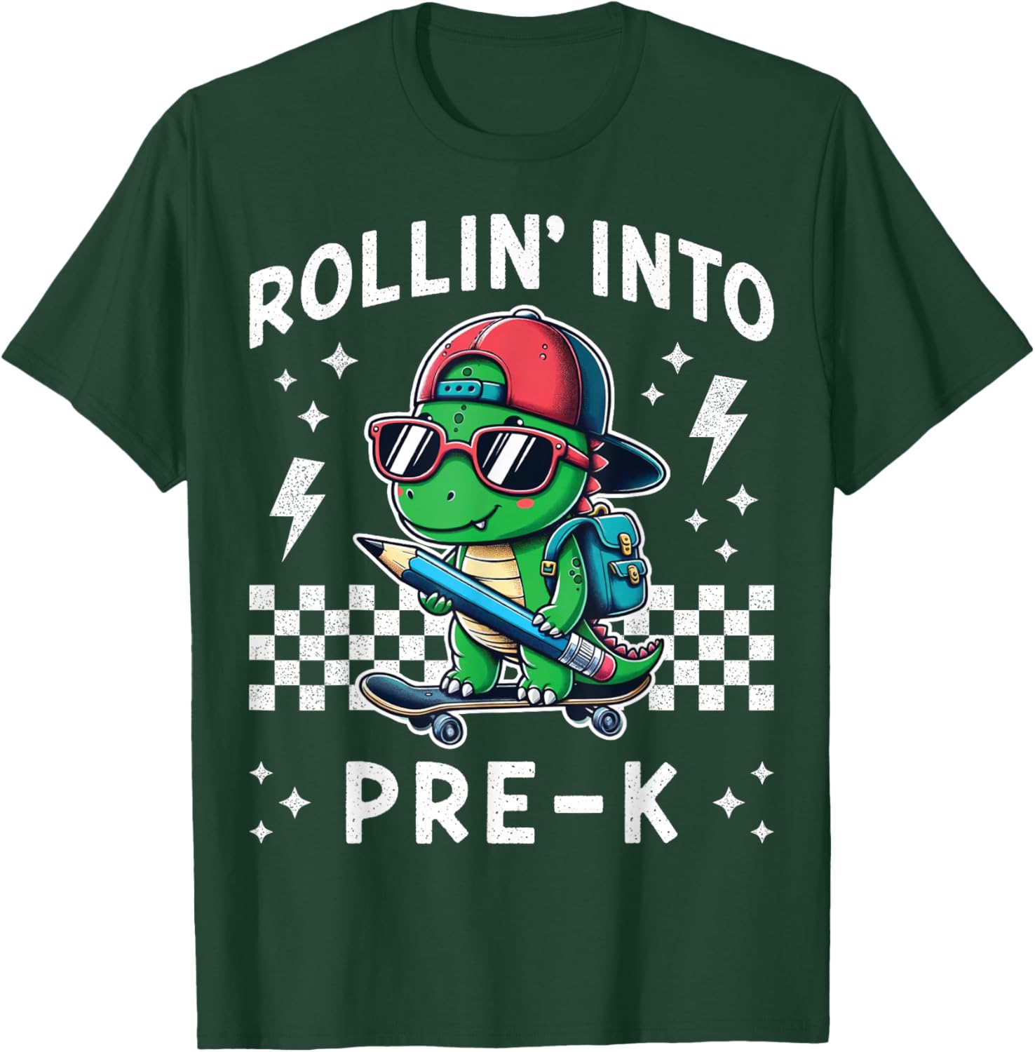 Rollin Into PreK Dinosaur Back to School I’m Ready for Pre K T-Shirt - T-Shirt | Forest