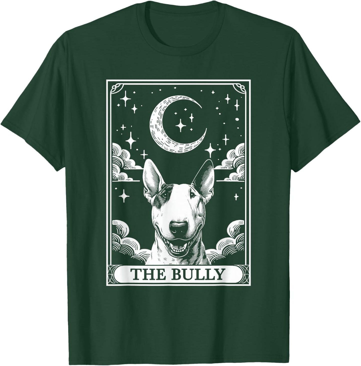 Tarot Card Vintage Crescent Moon Bull Terrier Bully Dog Mom T-Shirt - T-Shirt | Forest