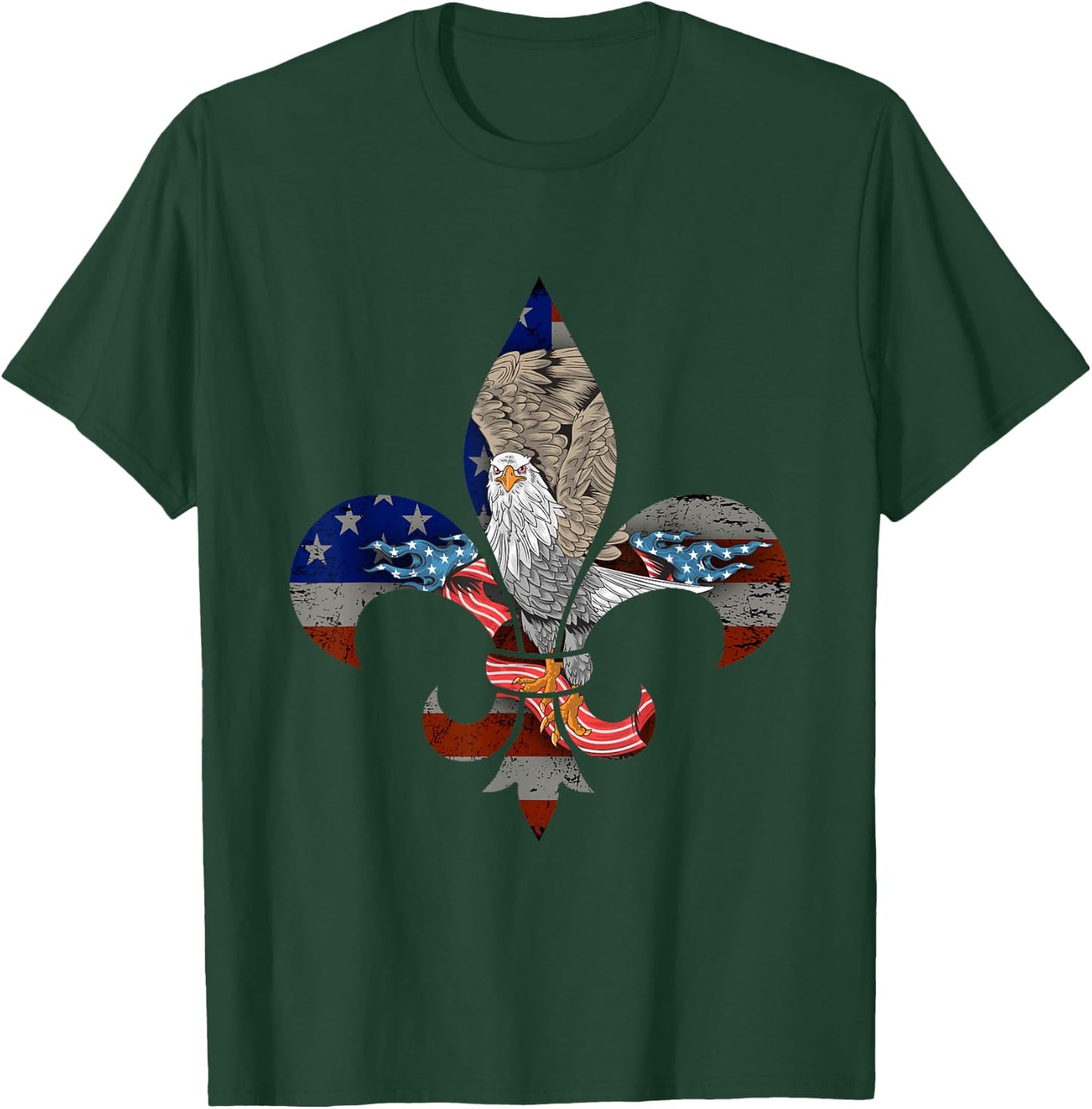 Funny Patriotic Scout Logo Scouting Lover Us Flag Eagle Gift T-Shirt - T-Shirt | Forest