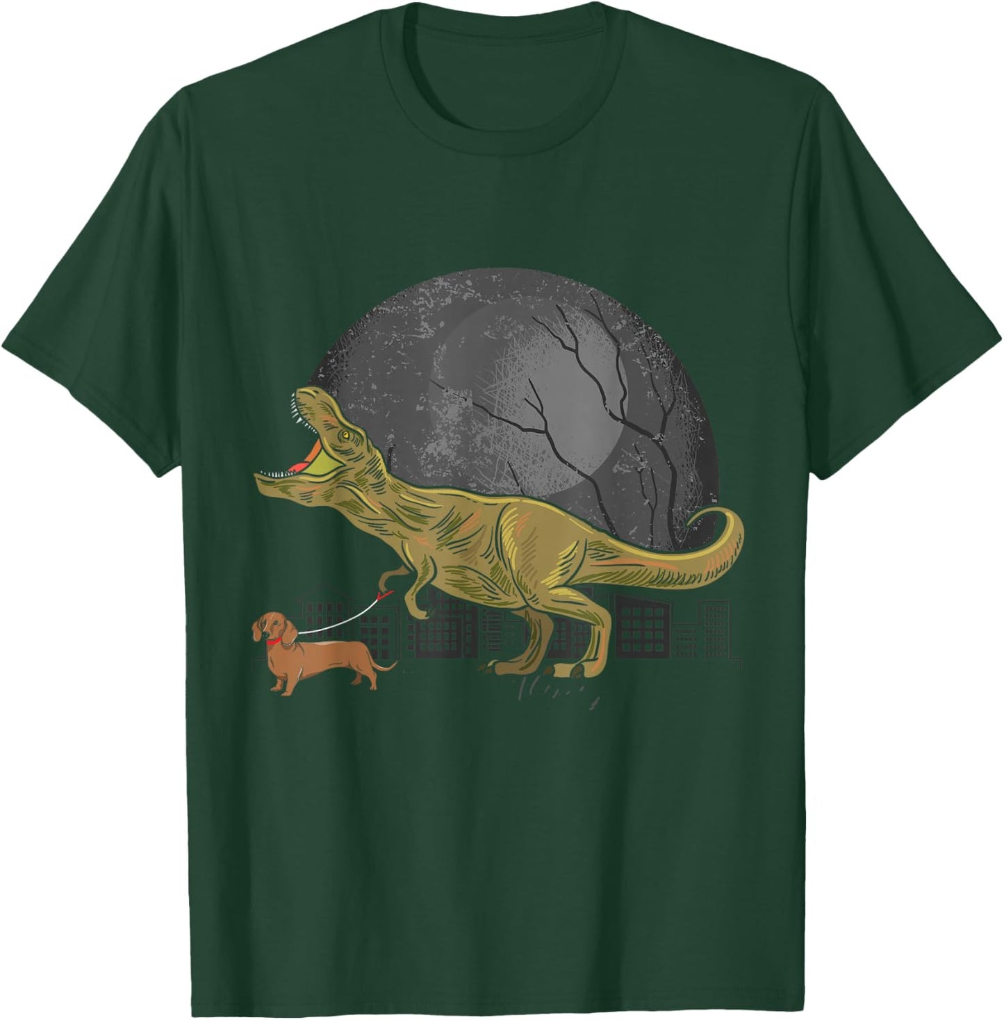 Dinosaur T Rex Dog Dachshund Women Girls Kids T-Shirt - T-Shirt | Forest
