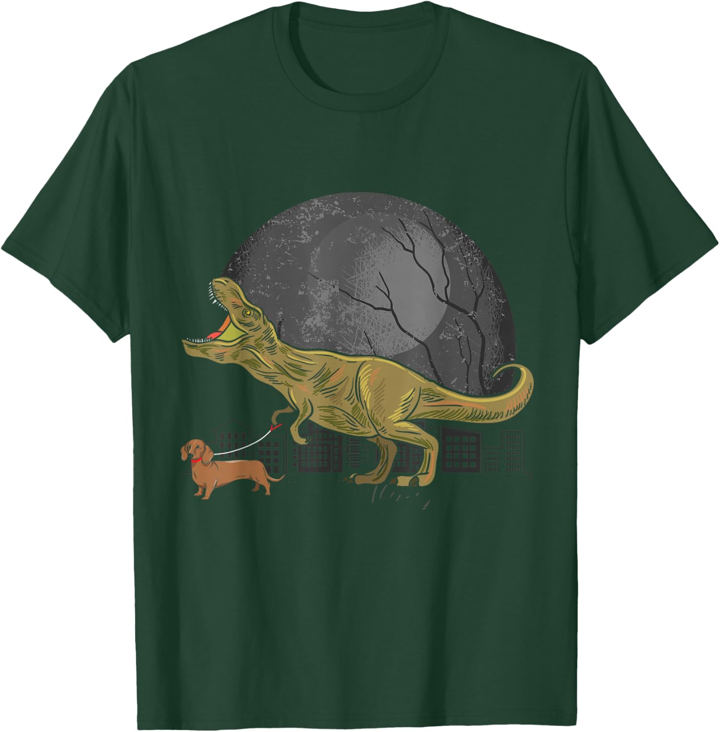 Dinosaur T Rex Dog Dachshund Women Girls Kids T-Shirt - T-Shirt | Forest