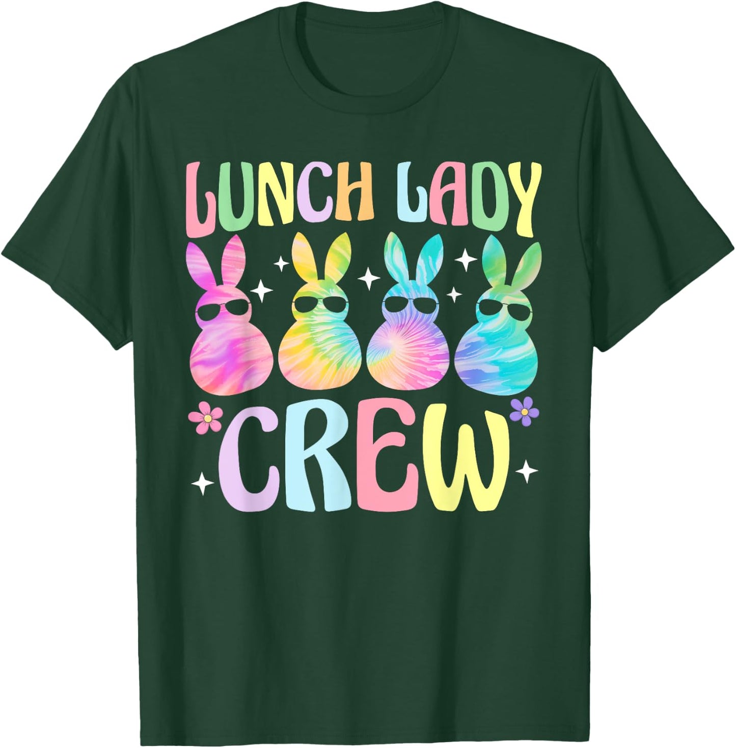 Lunch Lady Crew Cute Bunnies Cafeteria Squad Easter Day Kids T-Shirt - T-Shirt | Forest