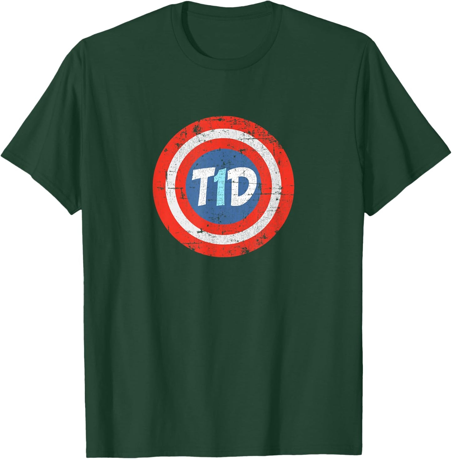 T1D Hero Sign Diabetic Diabetic Insulin Men Women T-Shirt - T-Shirt | Forest