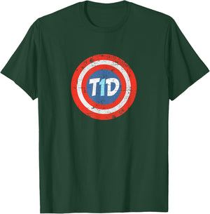 T1D Hero Sign Diabetic Diabetic Insulin Men Women T-Shirt - T-Shirt | Forest