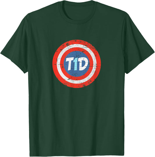 T1D Hero Sign Diabetic Diabetic Insulin Men Women T-Shirt - T-Shirt | Forest