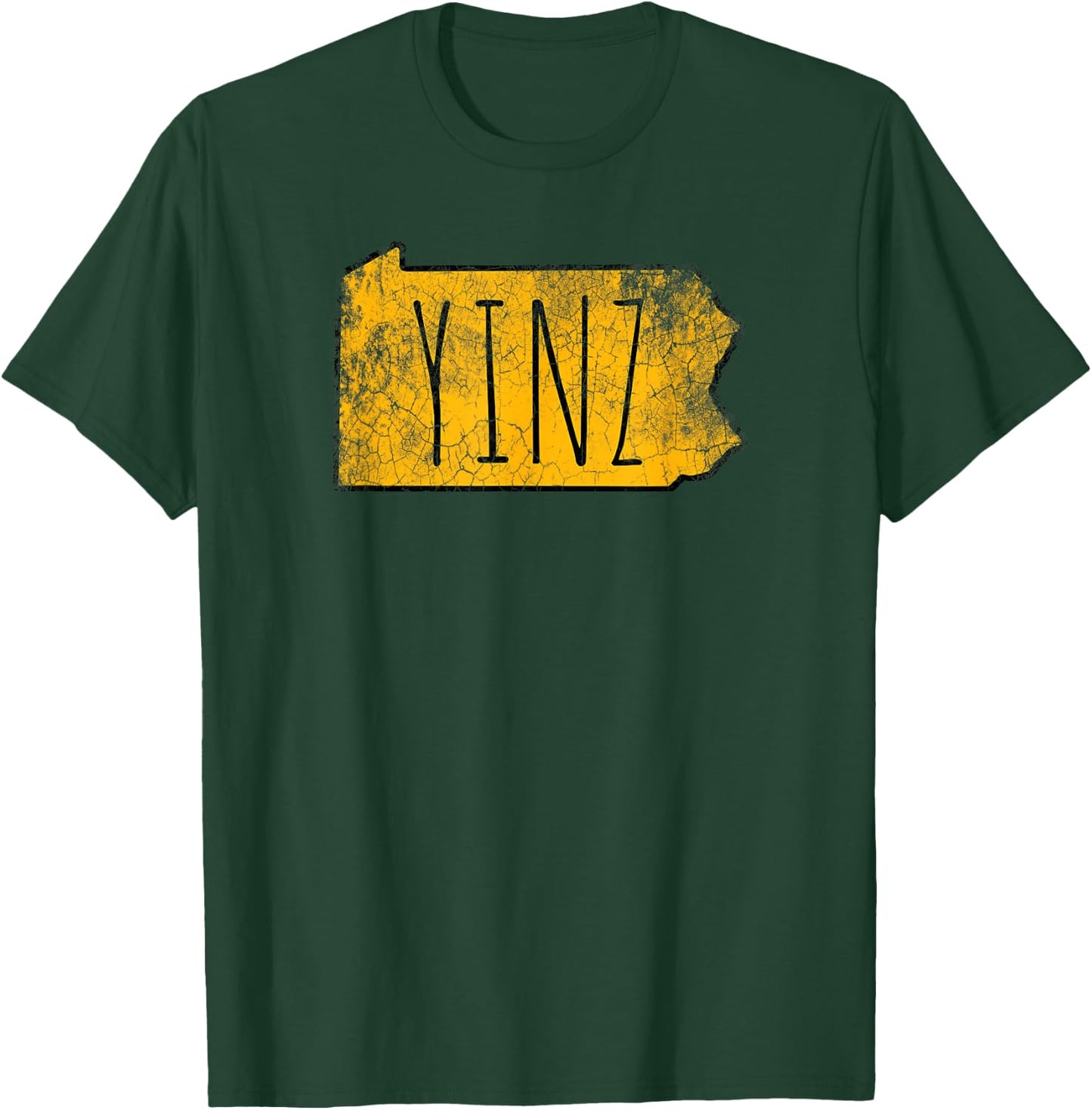 Yinz Pittsburgh Pennsylvania Map Funny Vintage T-Shirt - T-Shirt | Forest