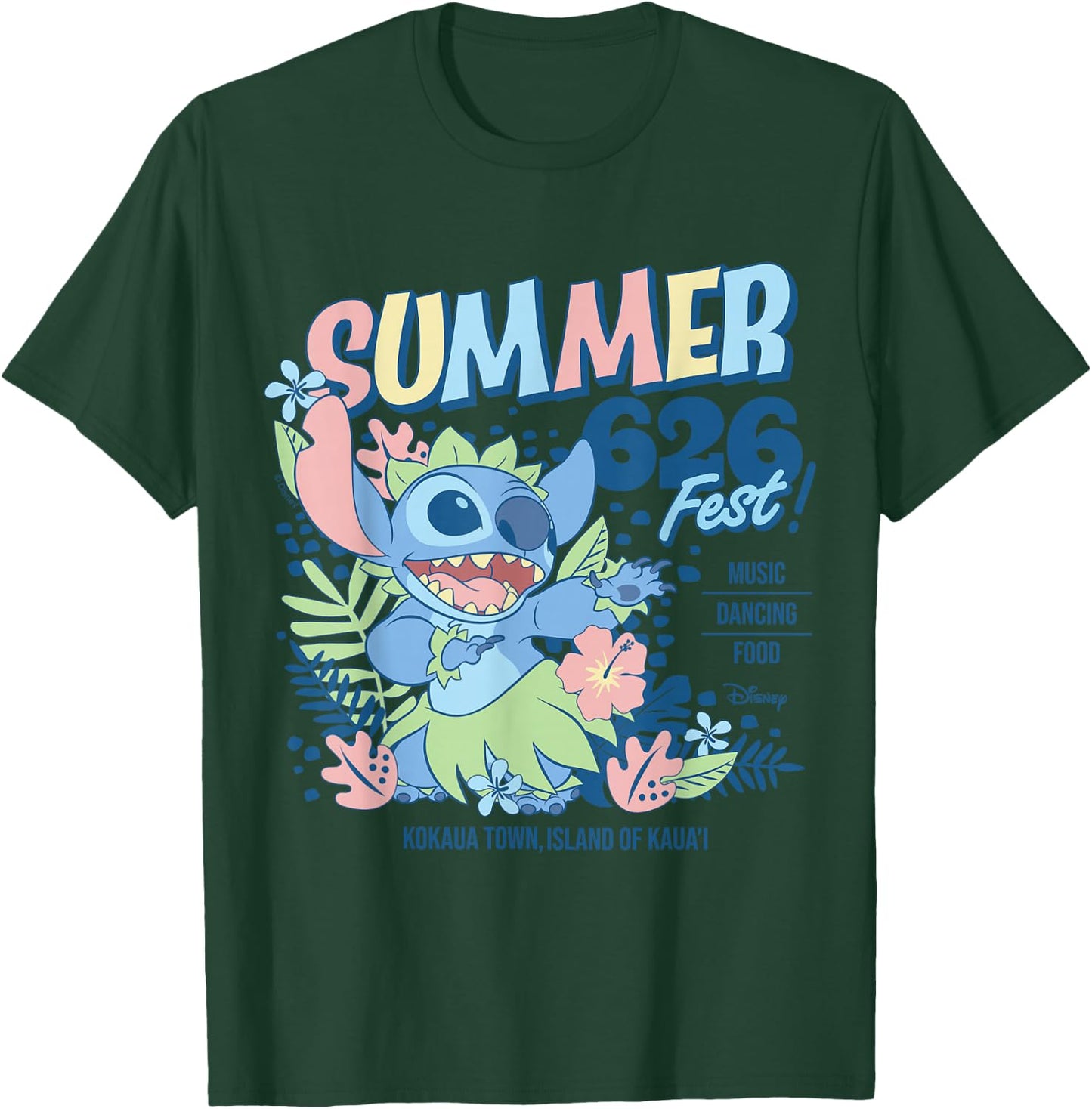 Lilo & Stitch - Summer Fest 626 Kokaua Town Kaua'i Hawaii T-Shirt - T-Shirt | Forest