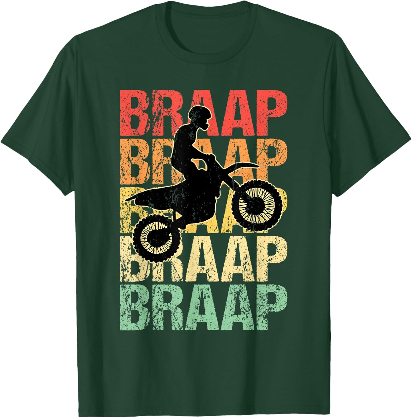 Braap Brap Motocross Vintage T-Shirt - T-Shirt | Forest
