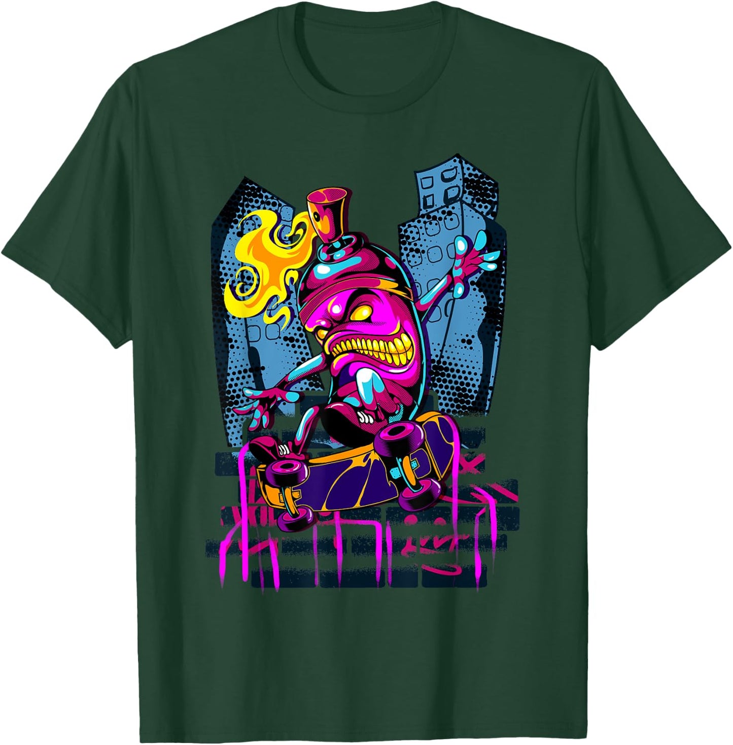 Graffiti Art Spray Paint Urban Street Art Skateboard T-Shirt - T-Shirt | Forest