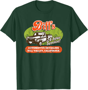 Biff’s Auto Detailing Hill Valley California T-Shirt - T-Shirt | Forest