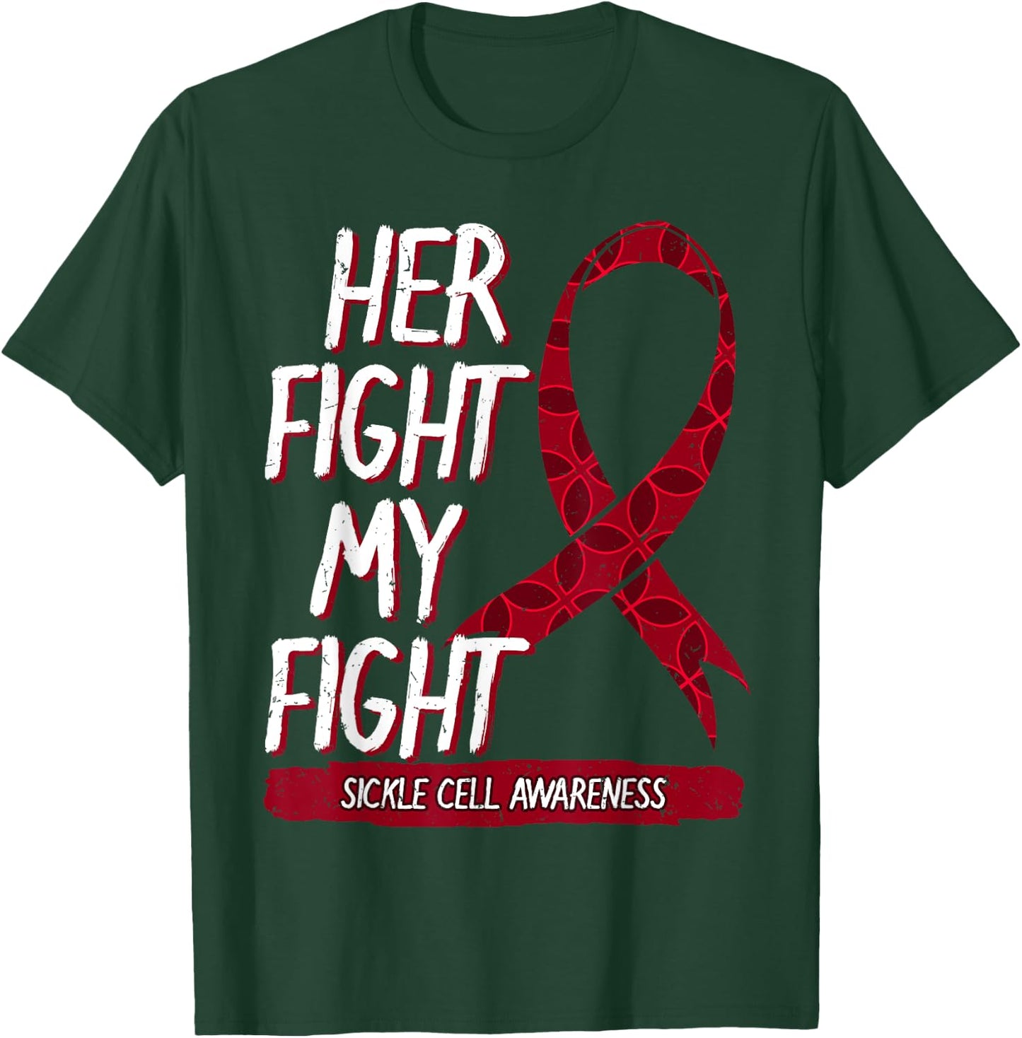 Sickle Cell Awareness Blood Disorder Burgundy Ribbon Gift T-Shirt - T-Shirt | Forest