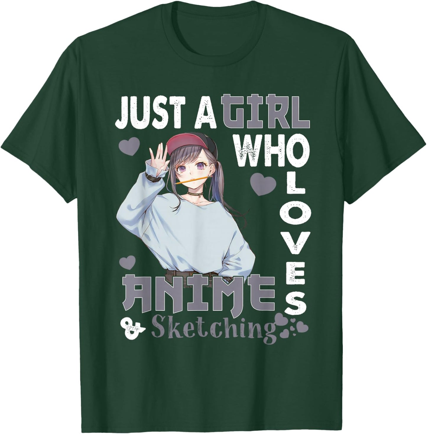 Japanese Anime Drawing Gifts Just A Girl Who Loves Sketching T-Shirt - T-Shirt | Forest