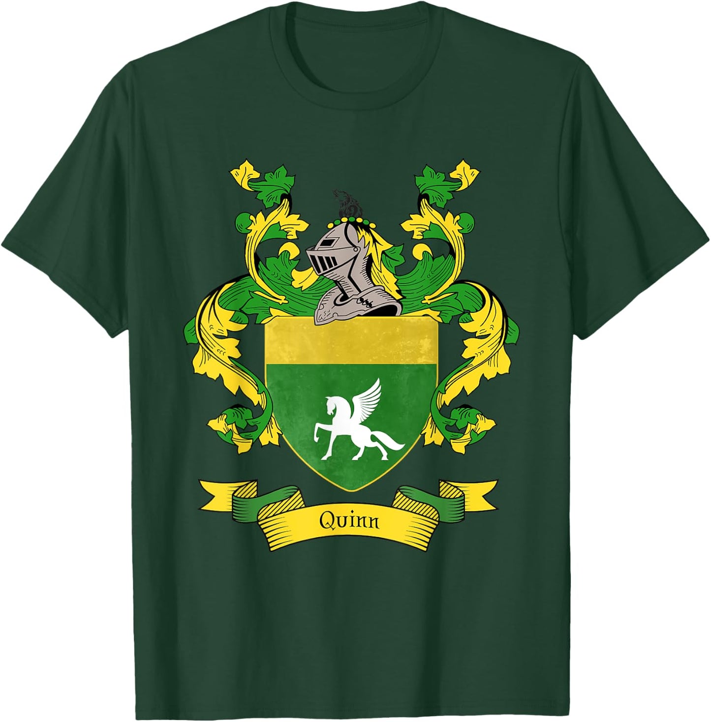 Quinn Coat of Arms | Quinn Surname Family Crest T-Shirt - T-Shirt | Forest
