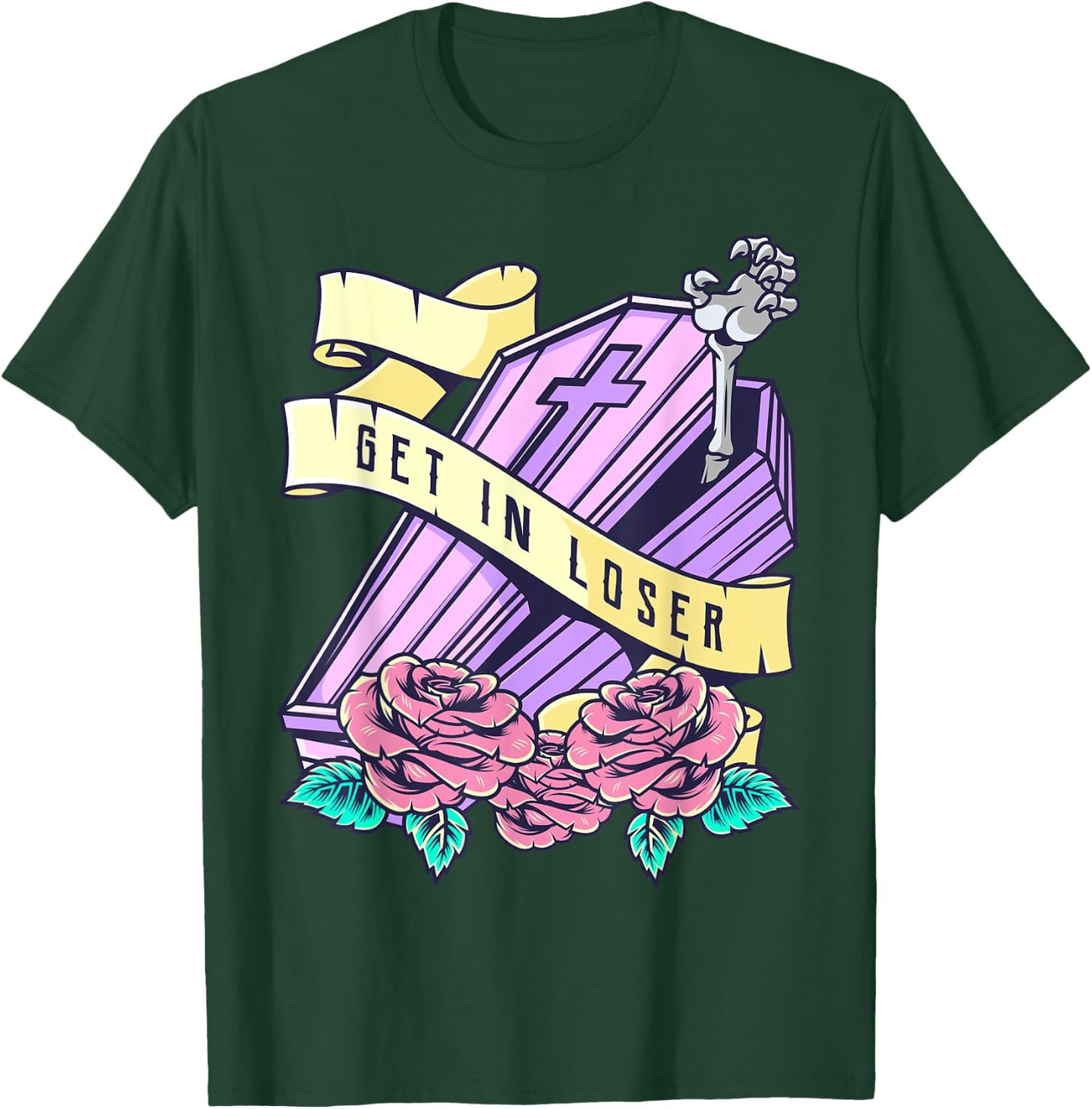 Get in Loose Coffin Pastel Goth Kawaii Halloween Aesthetic T-Shirt - T-Shirt | Forest