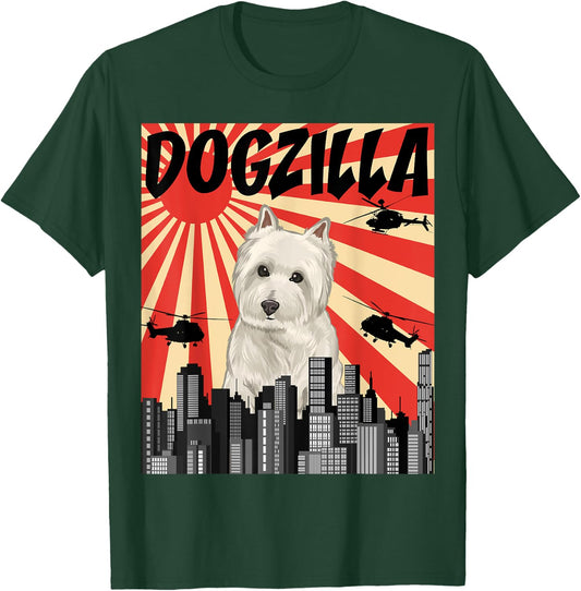 Funny Retro Japanese Dogzilla West Highland White Terrier T-Shirt - T-Shirt | Forest