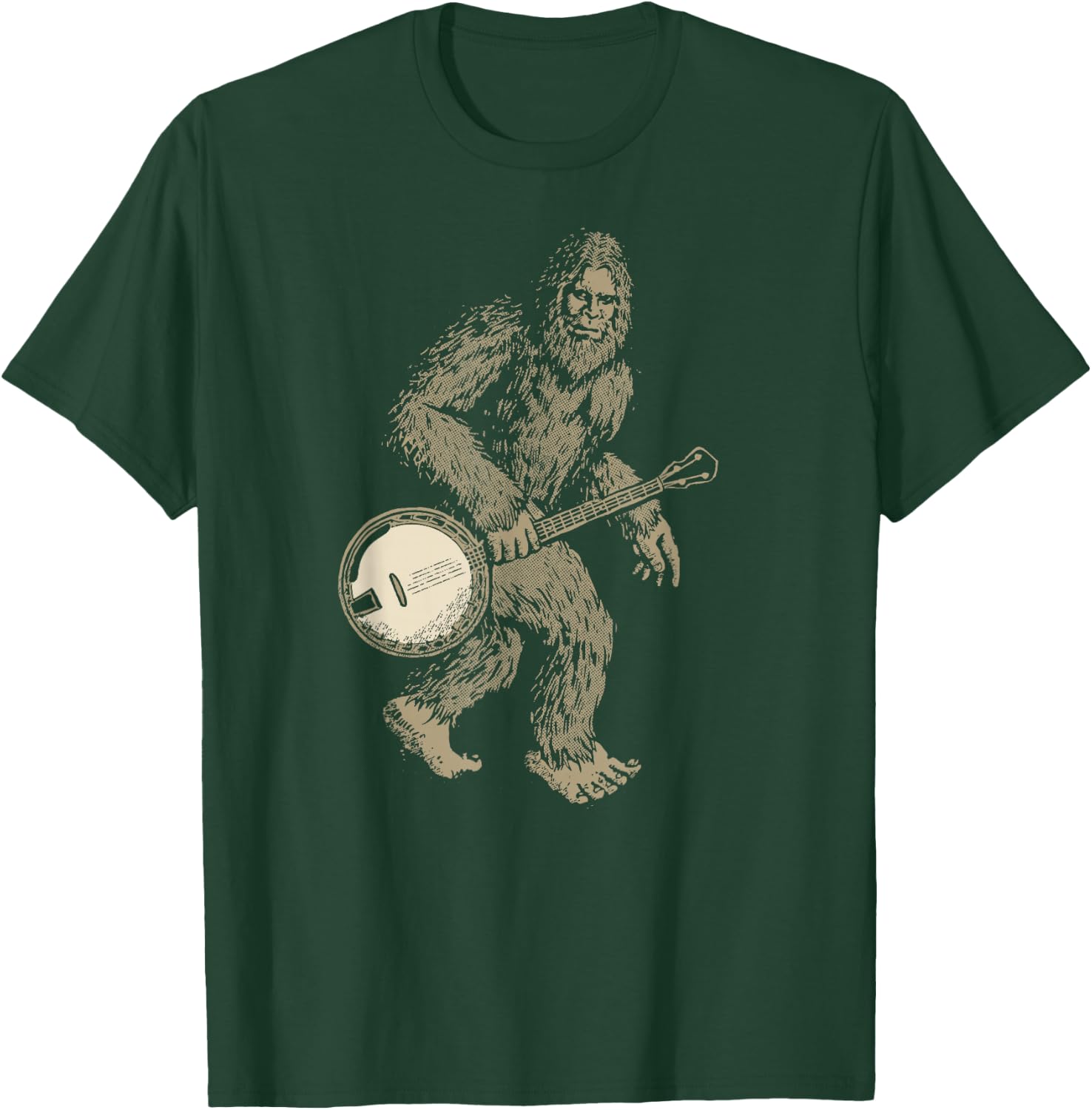 Grassquatch! Vintage Bigfoot & Bluegrass Banjo Music T-Shirt - T-Shirt | Forest