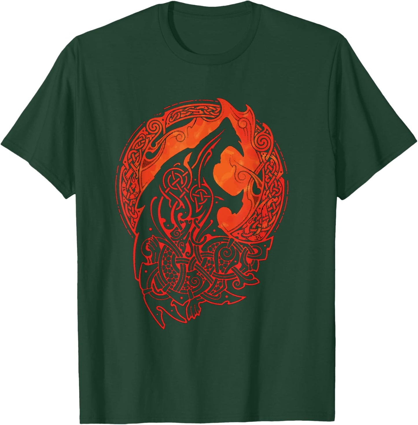 Viking Celtic Fenrir - Wolf of Odin Viking T-Shirt - T-Shirt | Forest