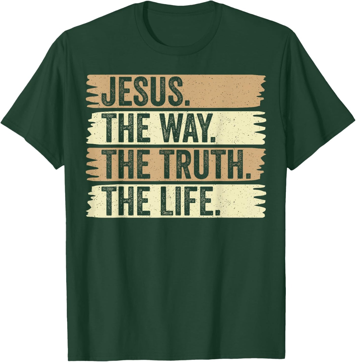 Retro Jesus The Way Truth and Life Vintage Christian Worship T-Shirt - T-Shirt | Forest
