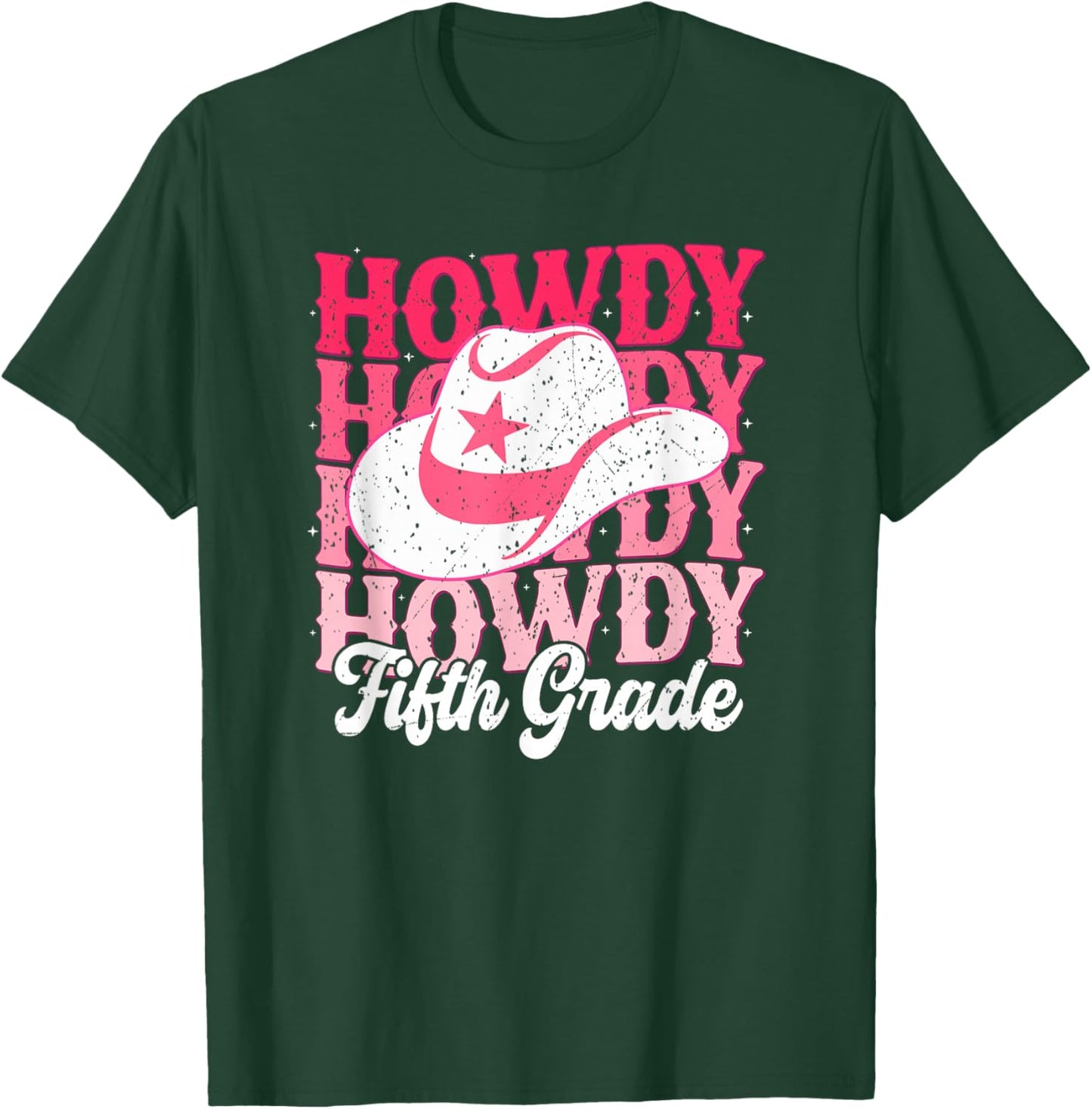 Howdy 5th Grade Teacher Western Cowgirl Rodeo Back To School T-Shirt - T-Shirt | Forest