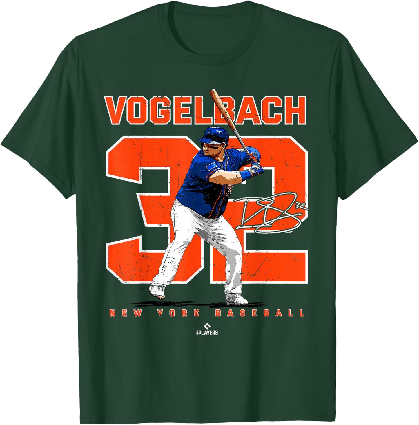 Number and Portrait Daniel Vogelbach New York MLBPA T-Shirt - T-Shirt | Forest