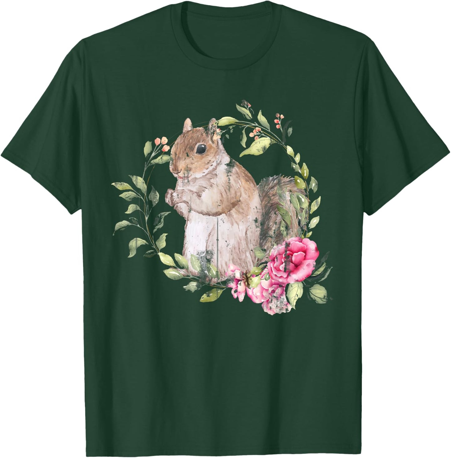 Flowers Squirrel T-Shirt - T-Shirt | Forest