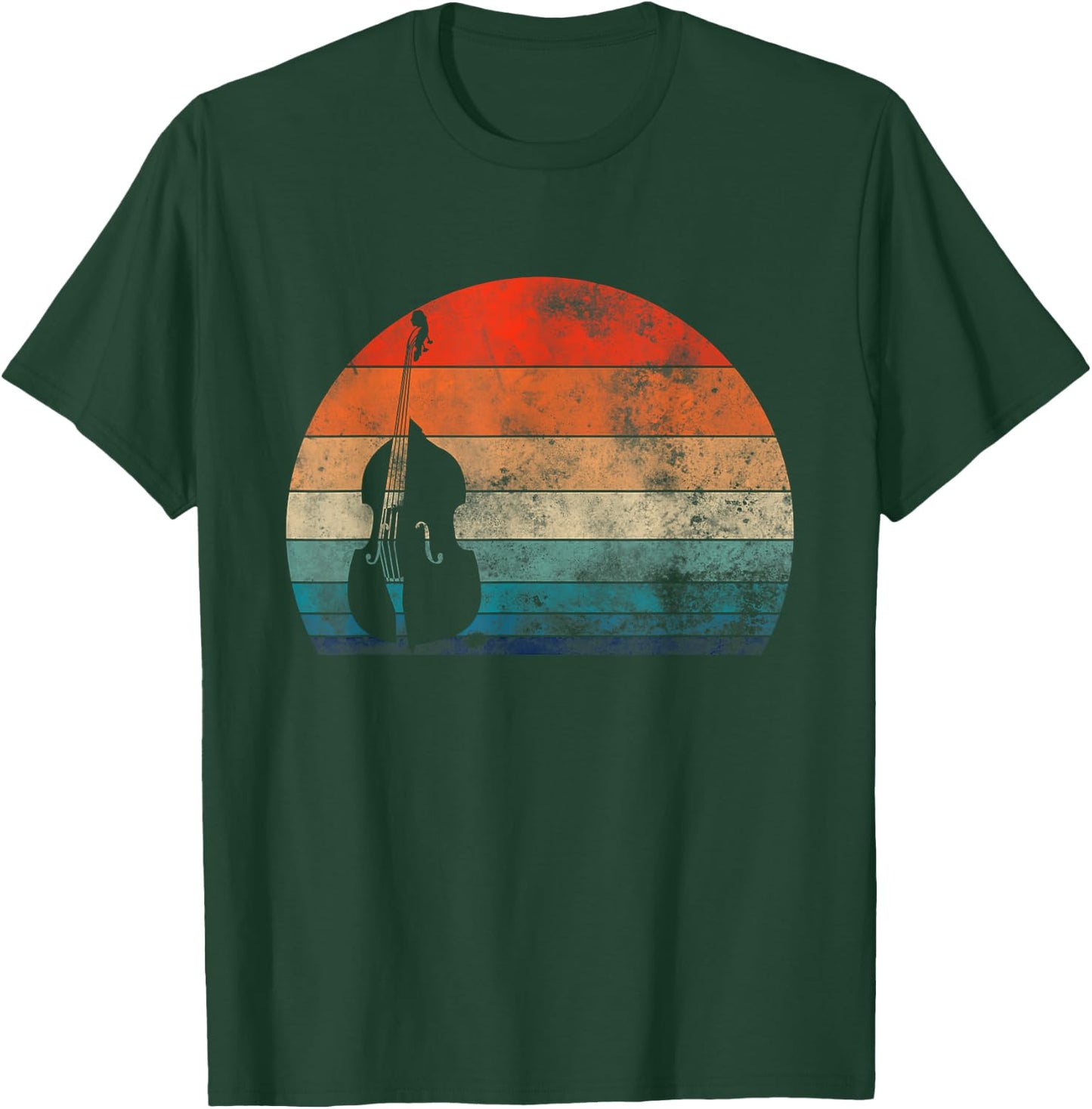 Retro Vintage Double Bass Musician T-Shirt - T-Shirt | Forest