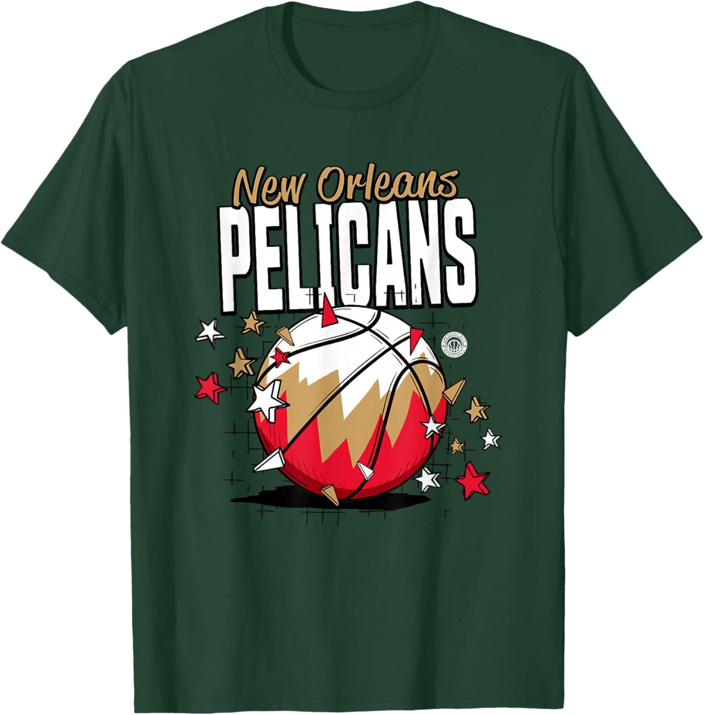 NBA New Orleans Pelicans Basketball Doodle Stars T-Shirt - T-Shirt | Forest