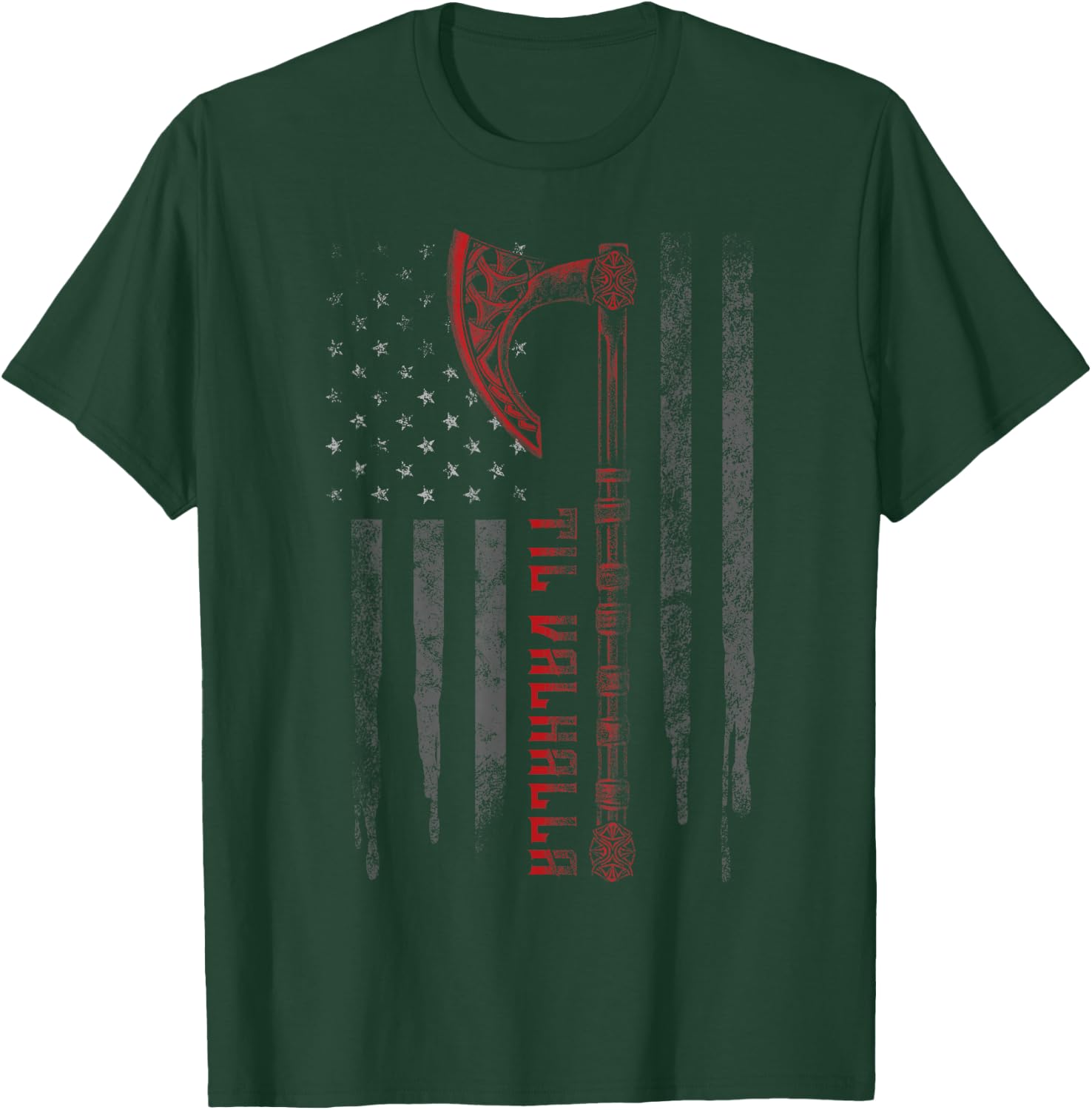 US American Til Valhalla Proud Veteran Patriotic T-Shirt - T-Shirt | Forest