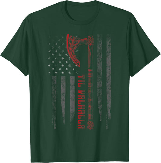 US American Til Valhalla Proud Veteran Patriotic T-Shirt - T-Shirt | Forest