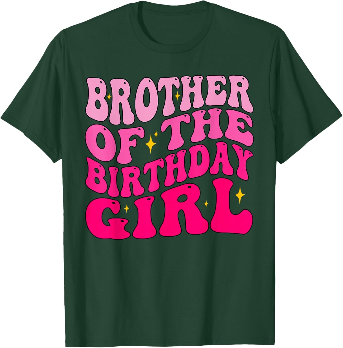Brother of The Birthday Girl Birthday Party Groovy Retro T-Shirt - T-Shirt | Forest