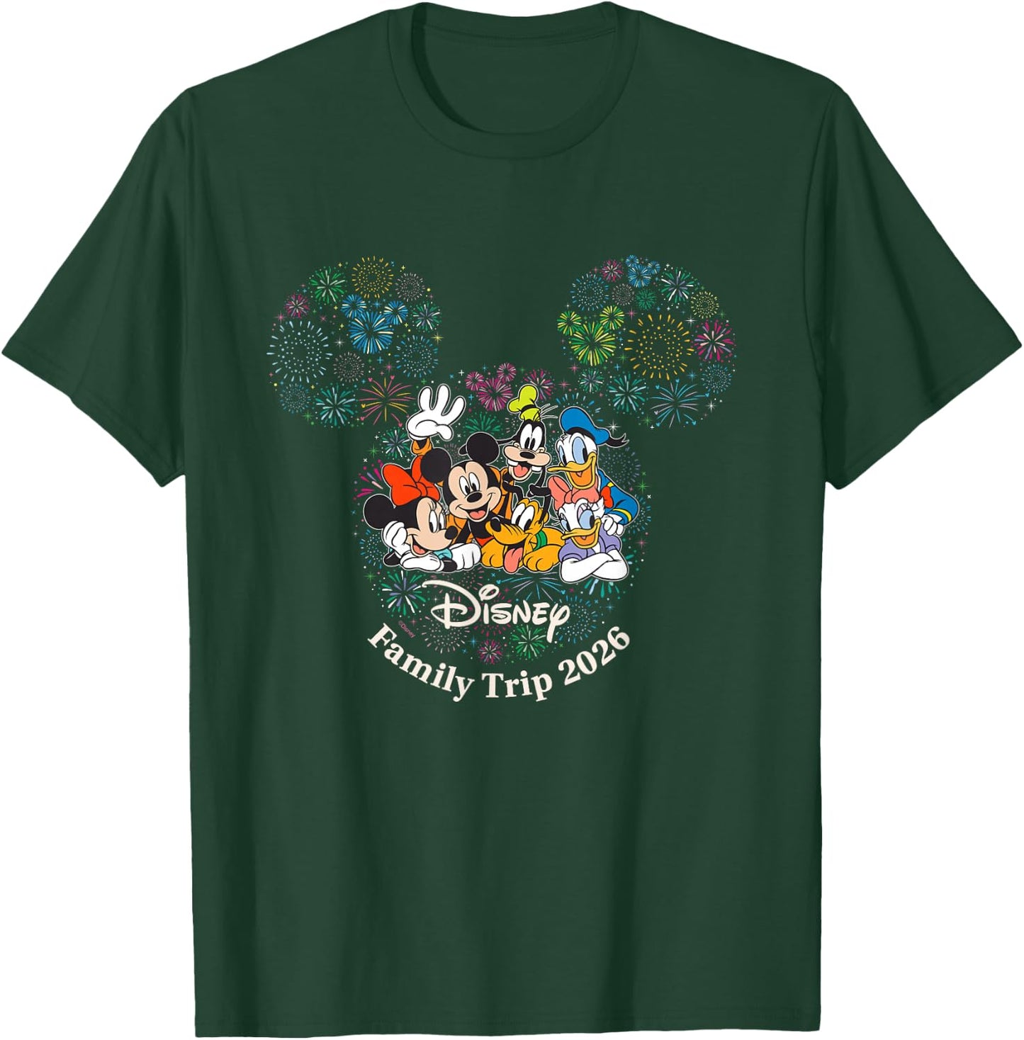 Disney Mickey & Friends Fireworks Vacation Family Trip 2024 T-Shirt - T-Shirt | Forest