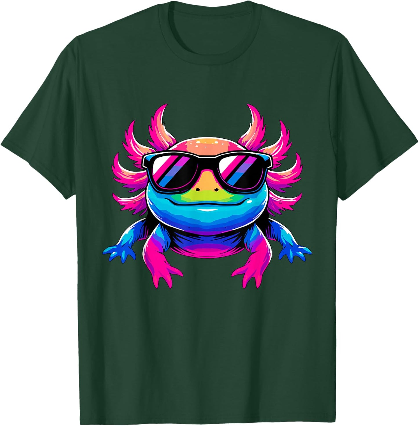 Cool Tie-Dye Axolotl Sunglasses T-Shirt - T-Shirt | Forest