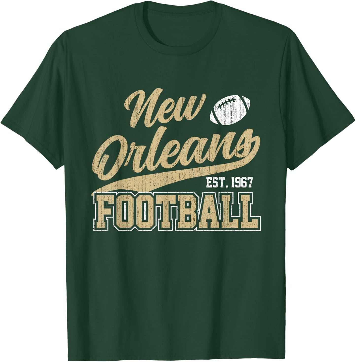 New Orleans Distressed Football Team Fan Sports T-Shirt - T-Shirt | Forest