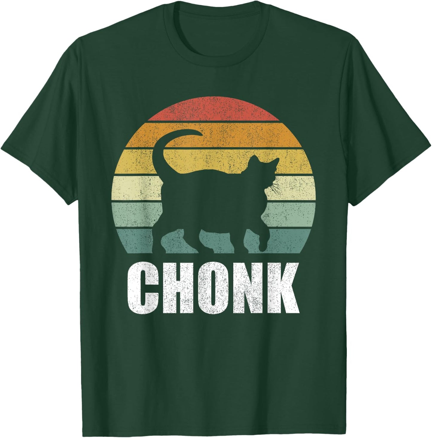 Vintage Retro Sunset Funny Fat Cats Meme Chonk Cat Women Kids T-Shirt - T-Shirt | Forest