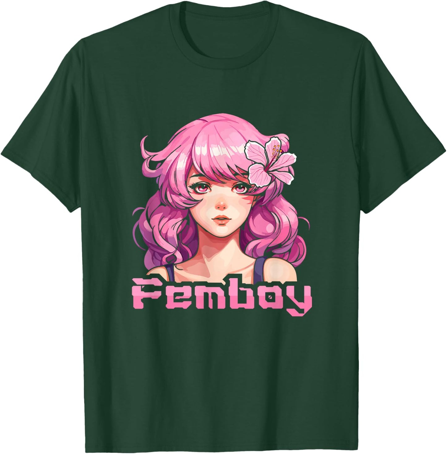 Femboy Anime Cool Japanese Japan Cosplay Otaku Manga Kawaii T-Shirt - T-Shirt | Forest