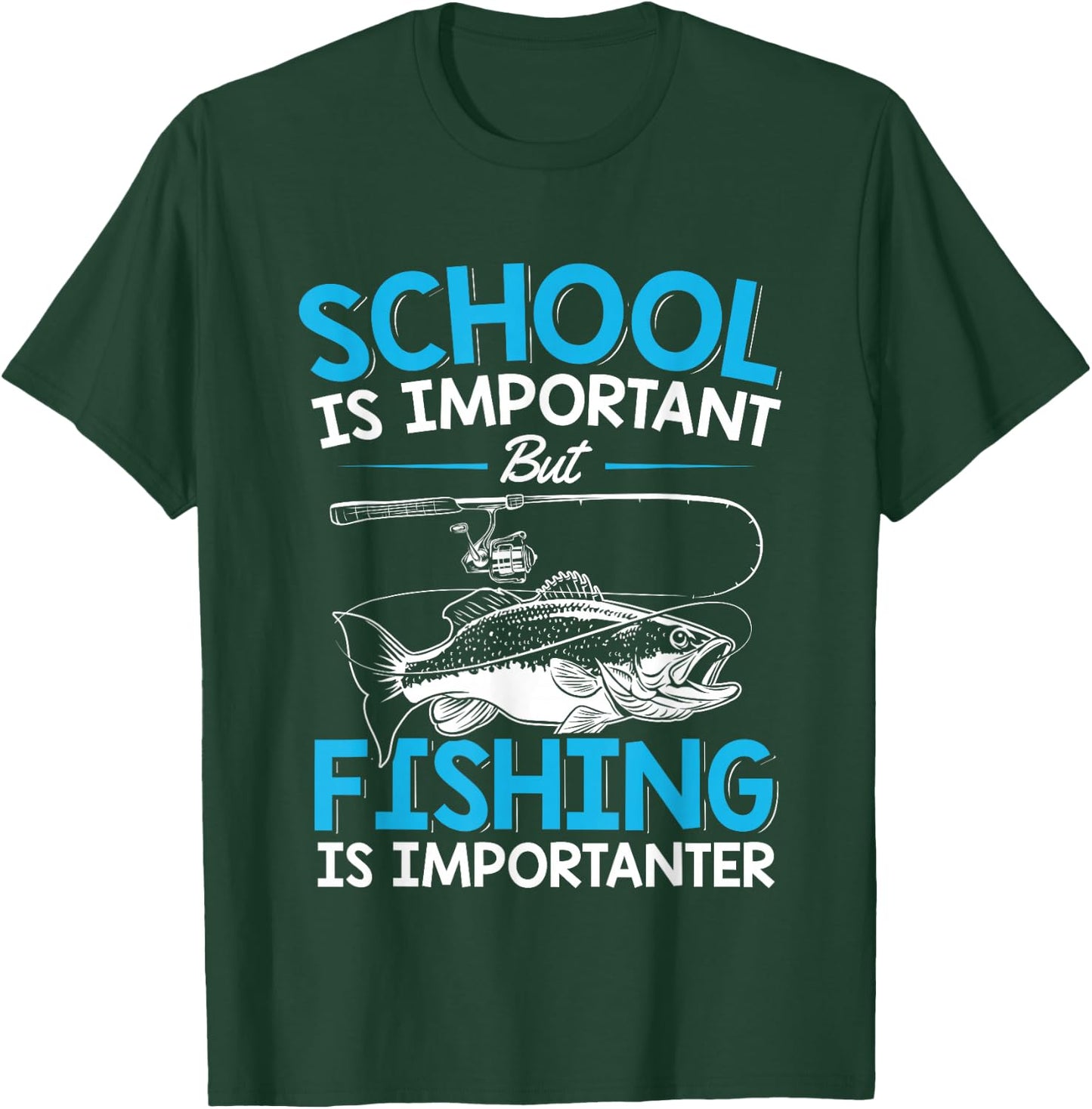 Fishing Shirt Youth Boys Fish Lover Teen Boys Fishing T-Shirt - T-Shirt | Forest
