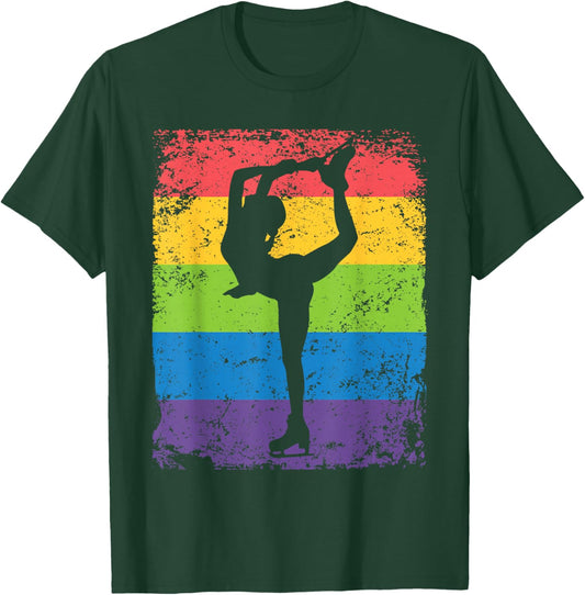 Ice Skater Figure Skating Vintage Girls Ice Skating T-Shirt - T-Shirt | Forest