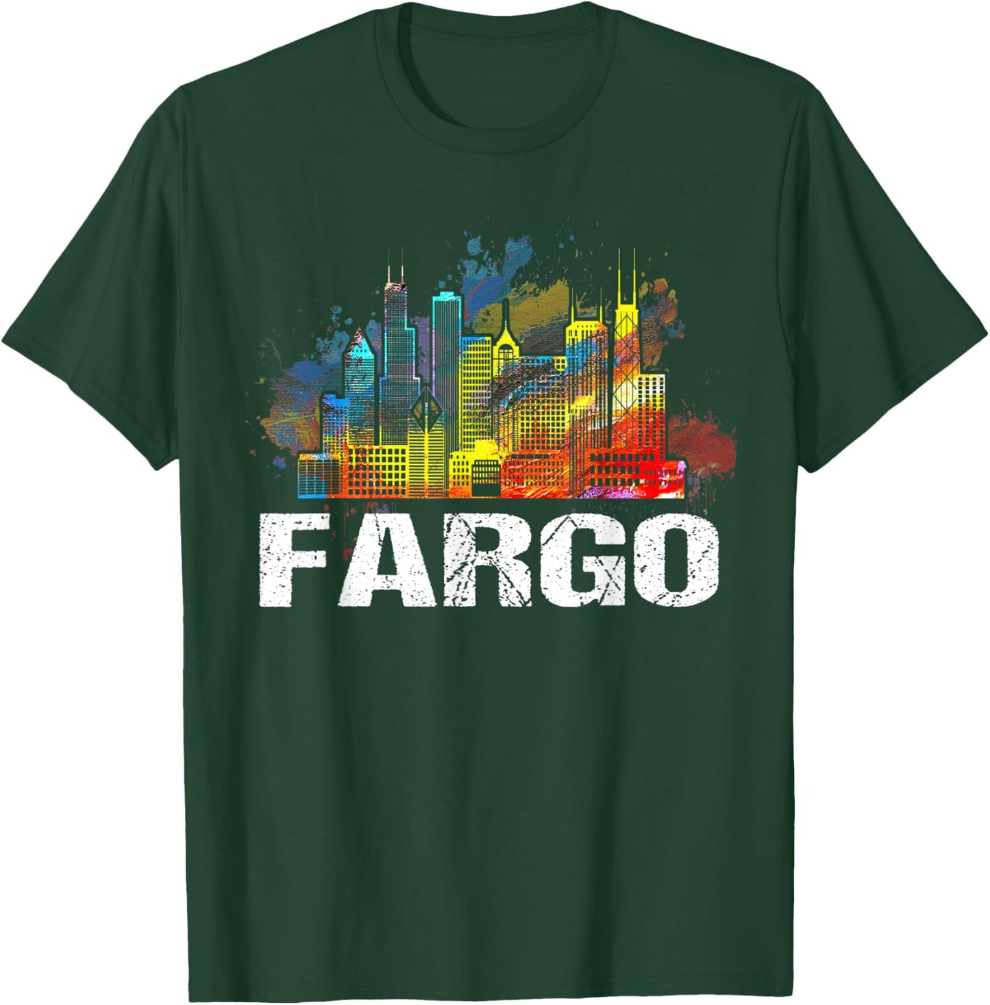 Vintage Retro Fargo North Dakota Skyline Gift T-Shirt - T-Shirt | Forest
