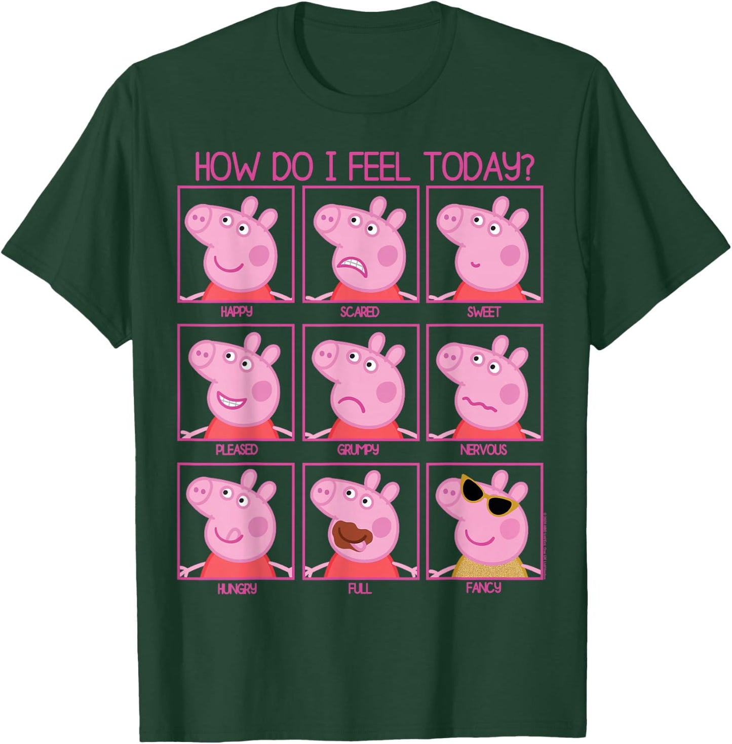 Peppa Pig How Do I Feel Today T-Shirt - T-Shirt | Forest