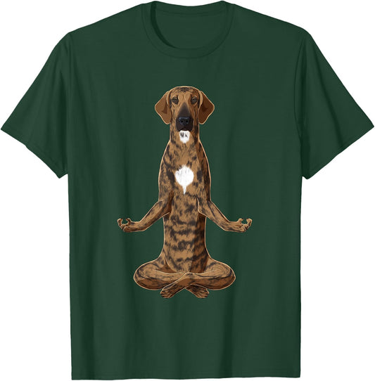 Funny Yoga Dog Plott Hound T-Shirt - T-Shirt | Forest