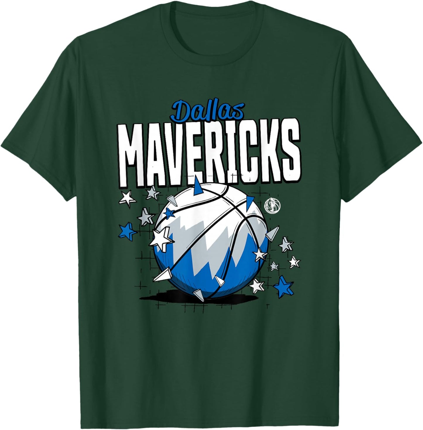 NBA Dallas Mavericks Basketball Doodle Stars T-Shirt - T-Shirt | Forest