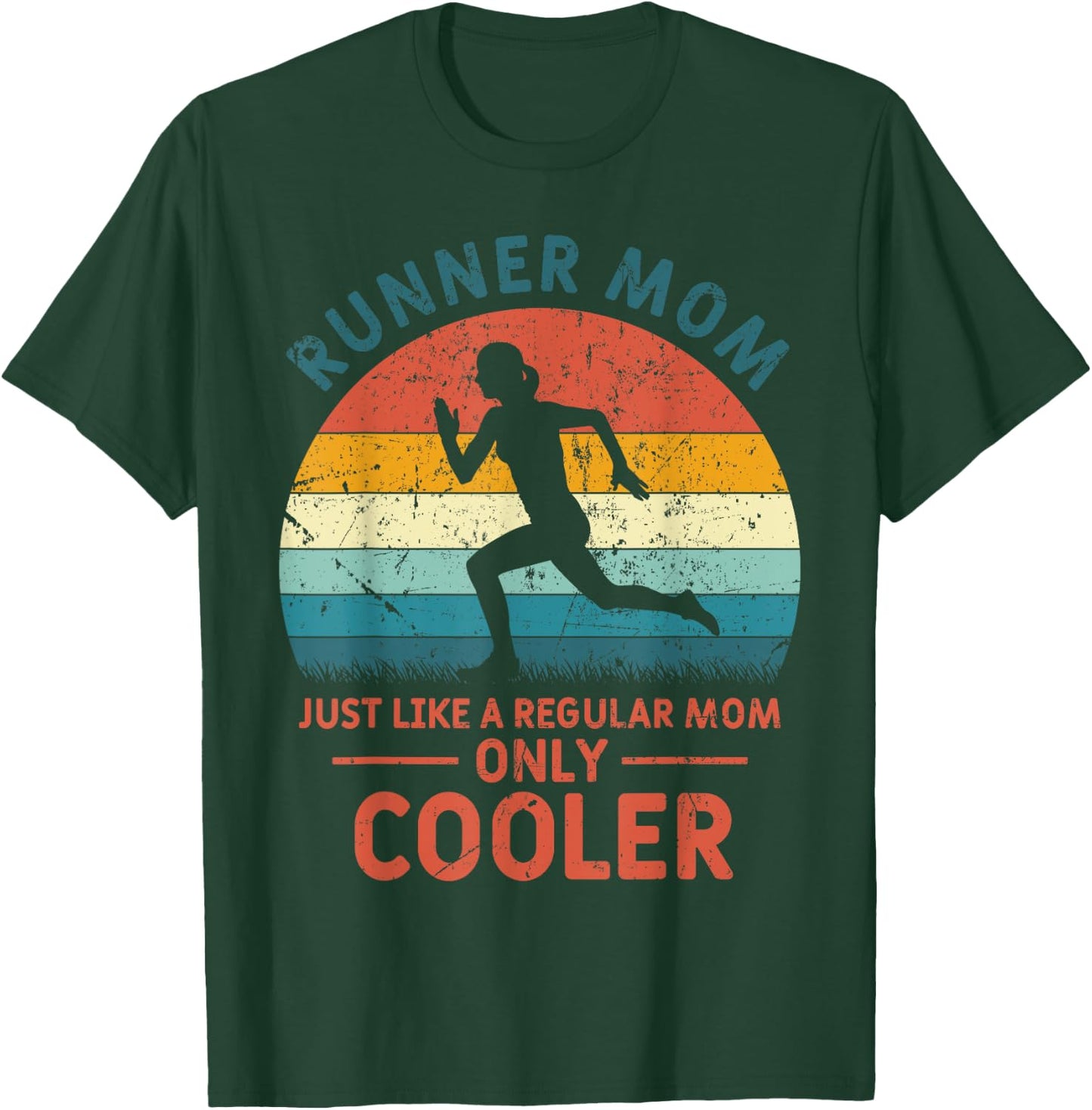 Runner Mom Funny Marathon Running Jogging Mother's Day T-Shirt - T-Shirt | Forest