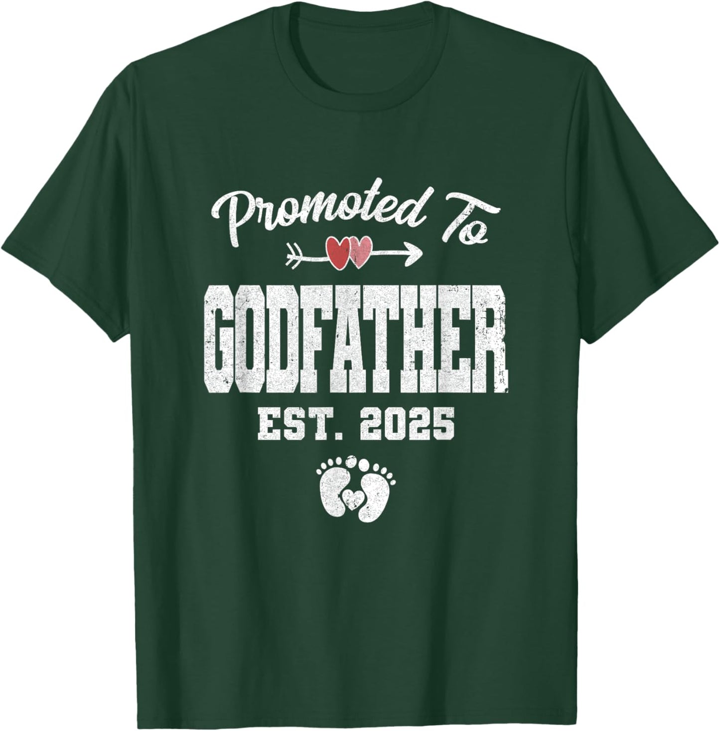 Promoted To Godfather Est 2025 Funny First Time Fathers Day T-Shirt - T-Shirt | Forest