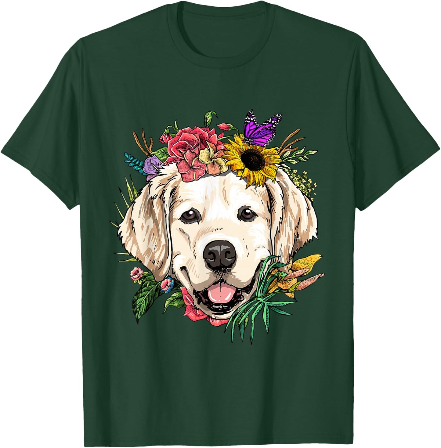 Golden Retriever Shirt Dog Face Golden Retriever Lover T-Shirt - T-Shirt | Forest