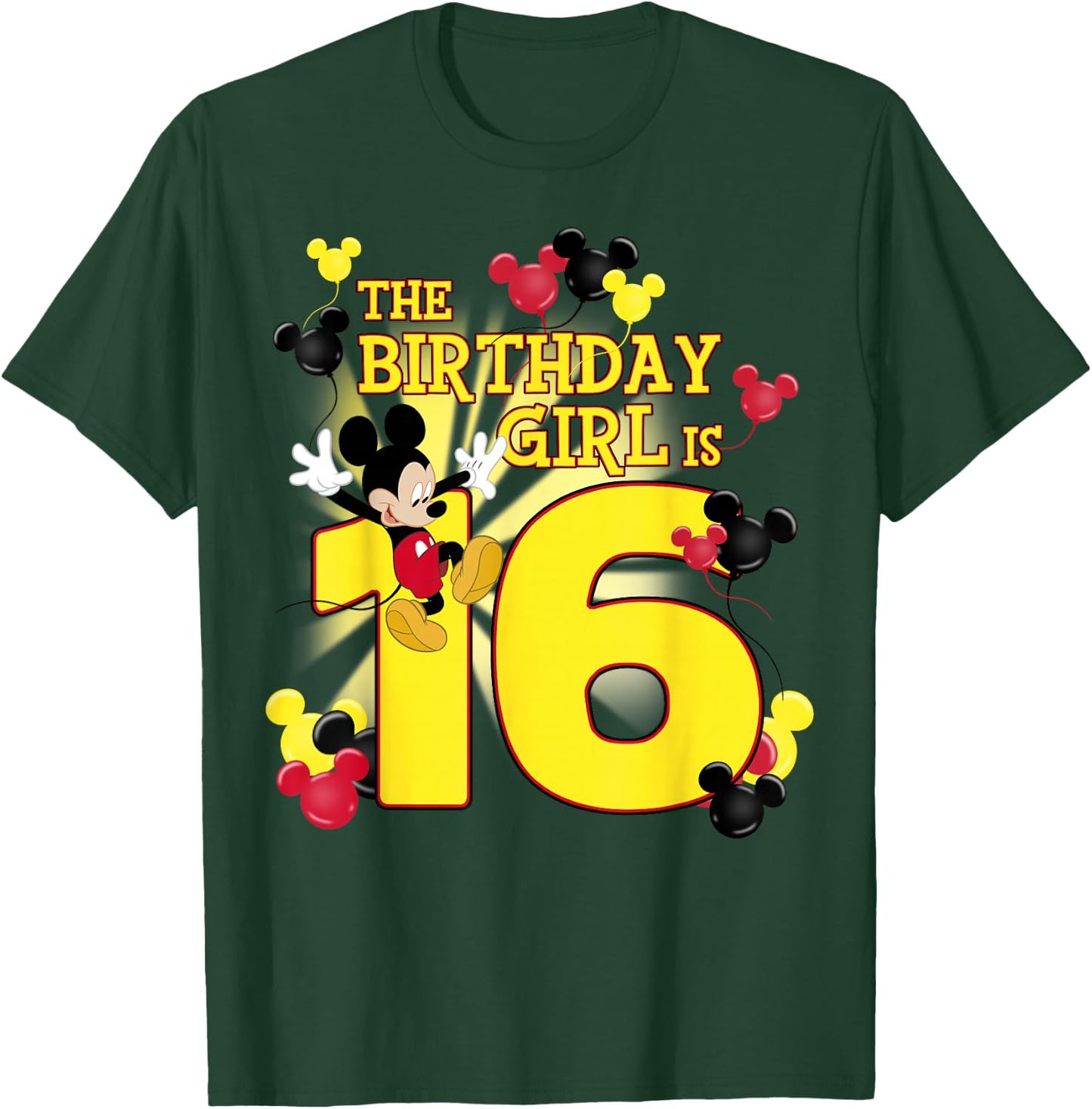Disney Mickey And Friends Mickey 16th Birthday Girl T-Shirt - T-Shirt | Forest
